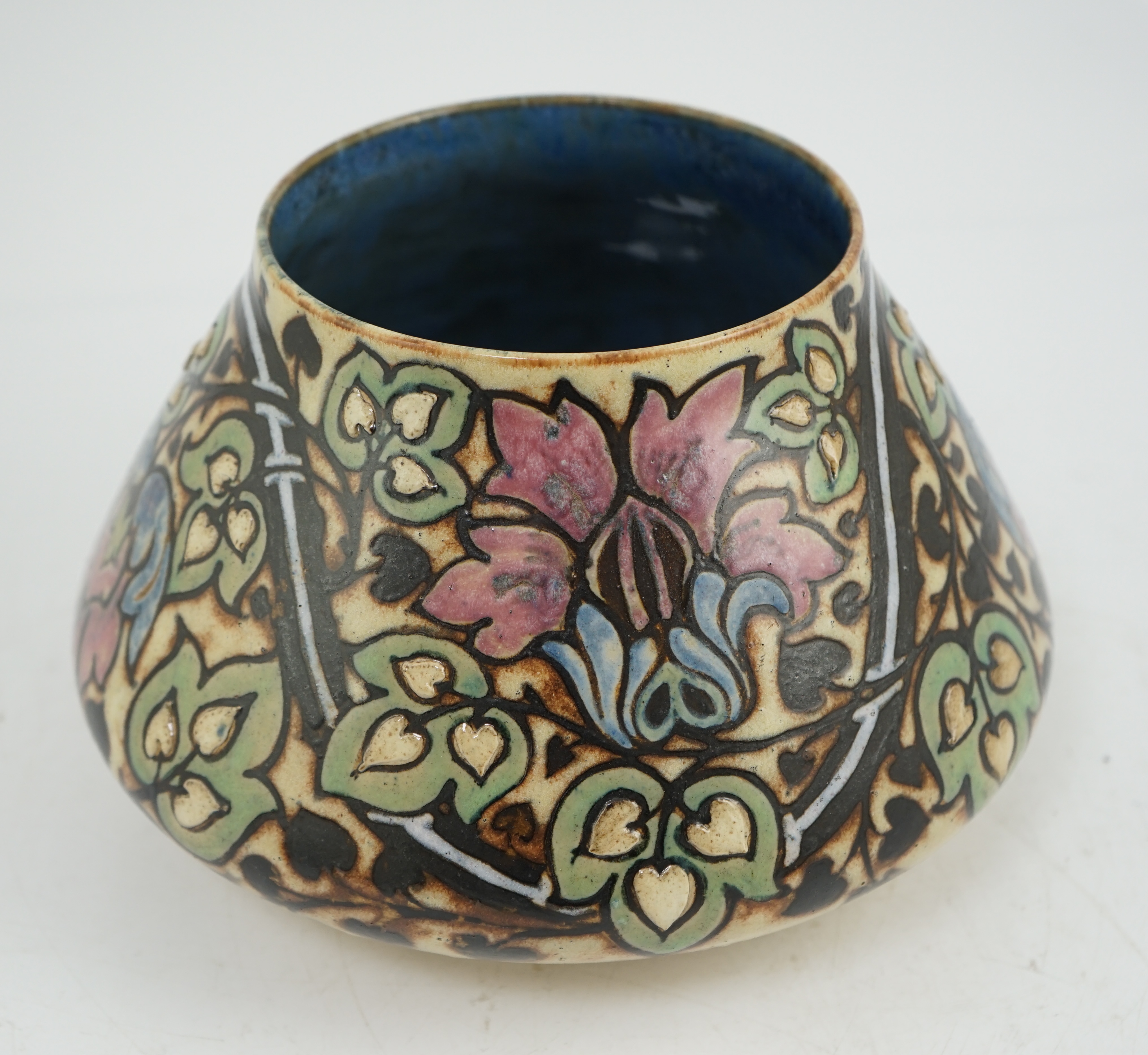Francis Pope for Royal Doulton, a squat conical stoneware vase